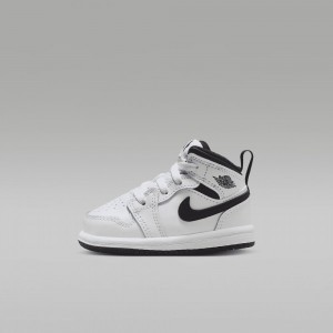 Nike Jordan 1 Mid Skor Barn Vita | 641-CMXIWG