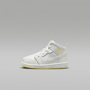 Nike Jordan 1 Mid Skor Barn Vita | 863-ZJYPHL