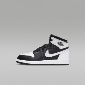 Nike Jordan 1 Retro High OG "Black & White" Skor Barn Svarta Vita | 369-AVDHIF