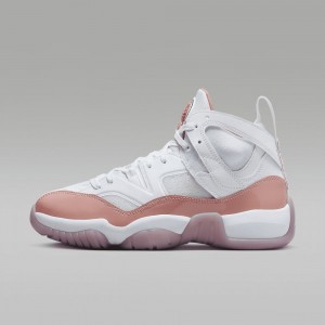 Nike Jumpman Two Trey Skor Dam Rosa Vita | 871-ZFHRGM