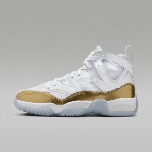 Nike Jumpman Two Trey Skor Dam Vita Metal Guld | 498-JLBEFQ