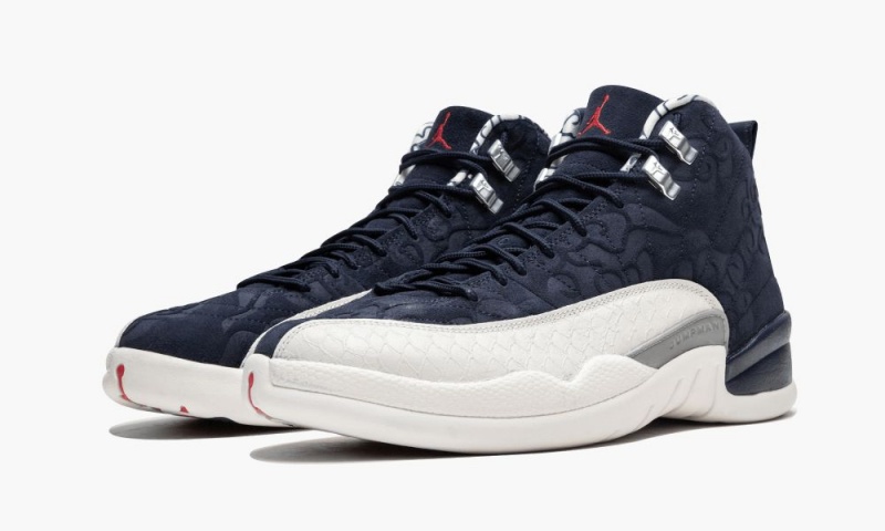 Nike Air Jordan 12 Retro PRM 'International Flight' Skor Herr Marinblå Vita Röda | 625-LTAWPF