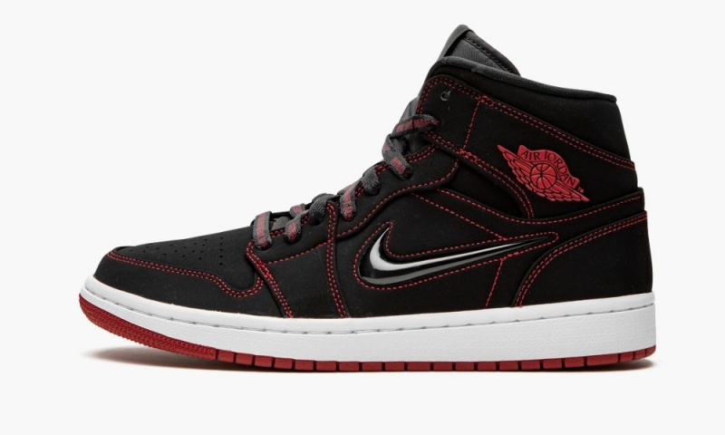 Nike Air Jordan 1 MID \'Fearless - Come Fly With Me\' Skor Herr Svarta Röda Vita | 561-YNKISQ