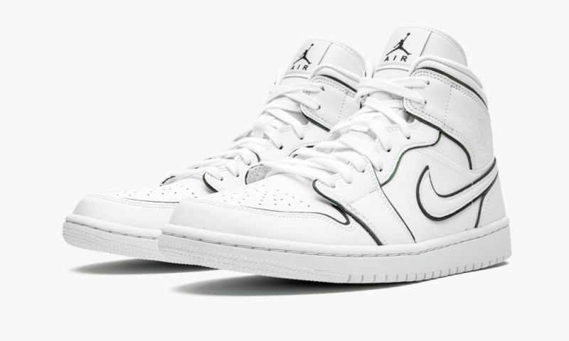 Nike Air Jordan 1 Mid 'Iridescent Outline' Skor Dam Vita | 270-TPXIED