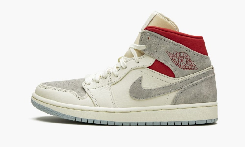 Nike Air Jordan 1 Mid PRM 'Sneakersnstuff 20th anniversary' Skor Herr Grå Röda Vita | 742-AUORTE