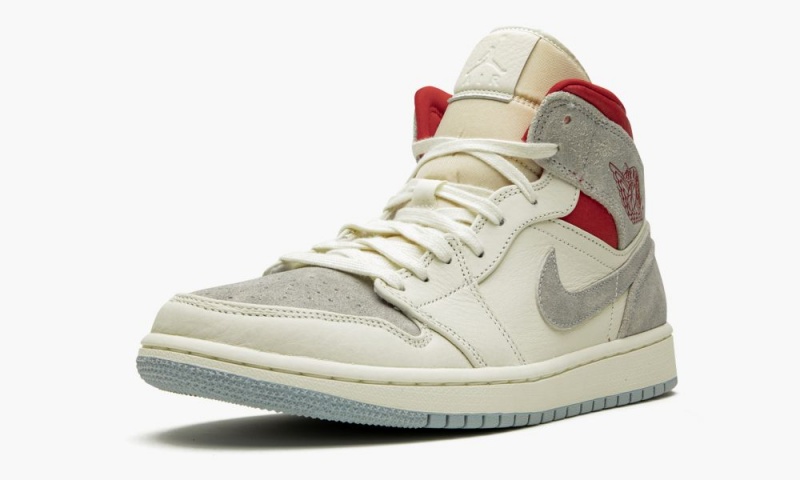 Nike Air Jordan 1 Mid PRM 'Sneakersnstuff 20th anniversary' Skor Herr Grå Röda Vita | 742-AUORTE