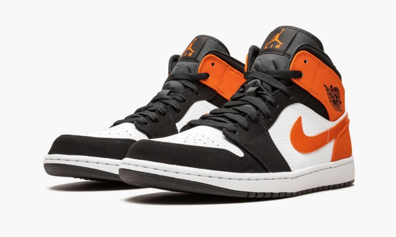 Nike Air Jordan 1 Mid 'Shattered Backboard' Skor Herr Svarta Vita Orange | 806-LRHTKO