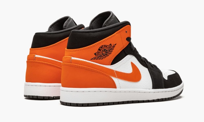 Nike Air Jordan 1 Mid 'Shattered Backboard' Skor Herr Svarta Vita Orange | 806-LRHTKO