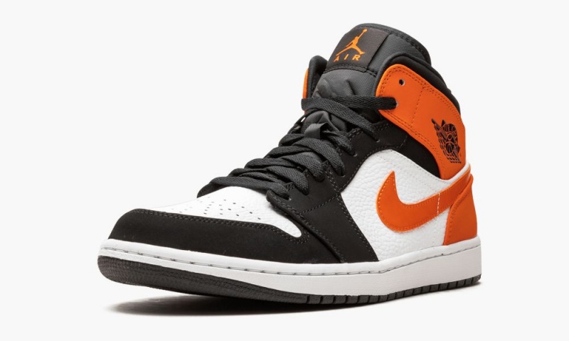 Nike Air Jordan 1 Mid 'Shattered Backboard' Skor Herr Svarta Vita Orange | 806-LRHTKO