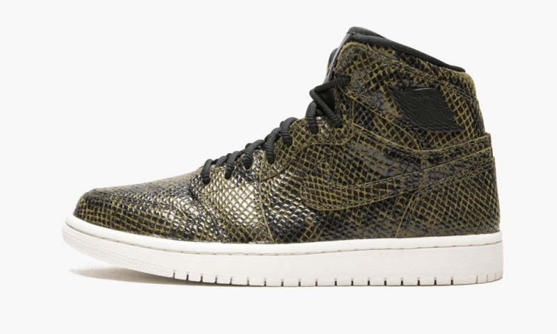 Nike Air Jordan 1 Retro Hi Pre \'Snakeskin\' Skor Dam Olivgröna Svarta | 857-JPHIYW