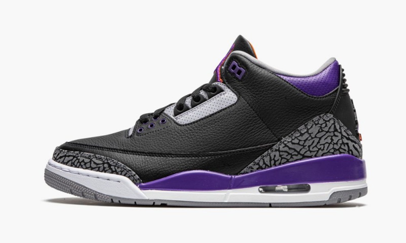 Nike Air Jordan 3 Retro \'Court Purple\' Skor Herr Svarta Grå Vita | 180-PZDIUK