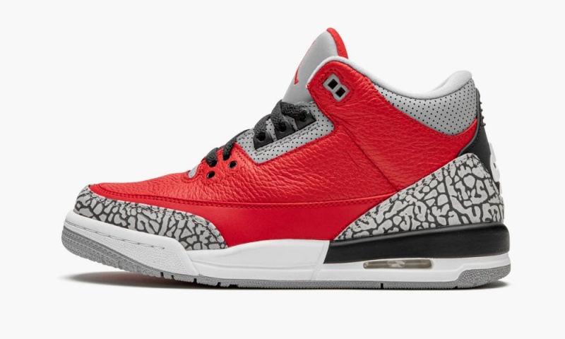 Nike Air Jordan 3 Retro GS \'Red Cement/Unite\' Skor Barn Röda Grå | 486-ZRKJVM