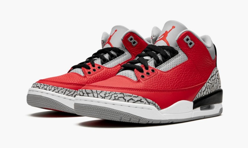 Nike Air Jordan 3 Retro 'Red Cement/Unite' Skor Herr Röda Grå Svarta | 682-OTZJKU