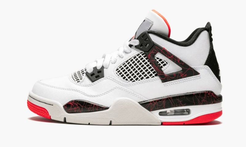 Nike Air Jordan 4 Retro (GS) \'Nostalgia\' Skor Barn Vita Svarta Ljusröda | 134-ITCEQW