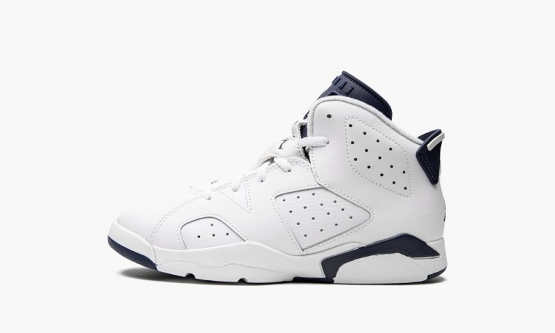 Nike Air Jordan 6 Retro PS \'Midnight Navy 2022\' Skor Barn Vita Marinblå | 842-JRPCEY