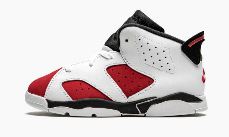 Nike Air Jordan 6 Retro TD \'Carmine 2021\' Skor Barn Vita Svarta Röda | 568-LXQDYZ