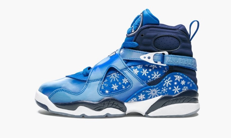 Nike Air Jordan 8 Retro (GS) \'Snowflake\' Skor Barn Mörkblå Blå Vita | 321-XUYKOW