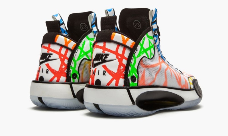 Nike Air Jordan XXXIV 'Zion Williamson-Coloring Book' Skor Herr Vita Svarta Olika Färger | 806-WLQTMK