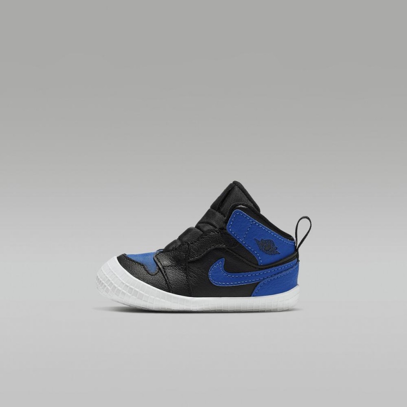 Nike Jordan 1 Stövlar Barn Svarta Vita Kungsblått | 946-PKOUQI